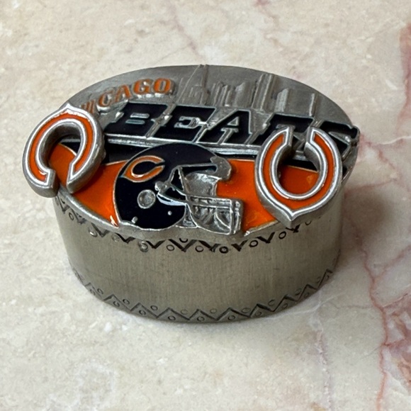 NFL Chicago Bears Silver and Orange Trinket Collectors Box - Picture 2 of 16